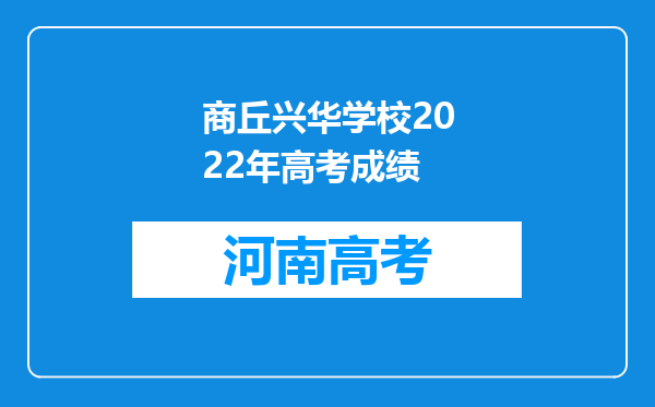 商丘兴华学校2022年高考成绩