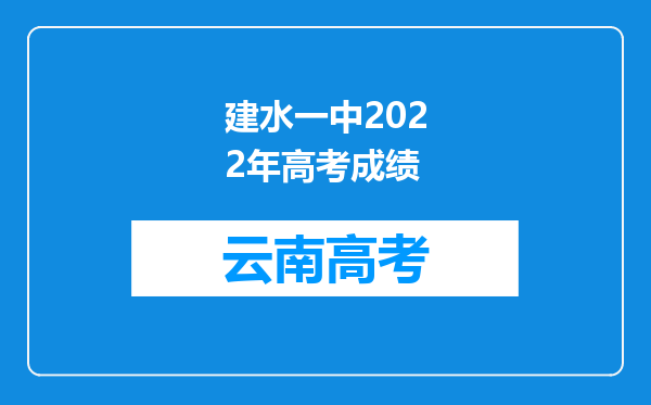 建水一中2022年高考成绩