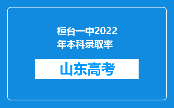 桓台一中2022年本科录取率