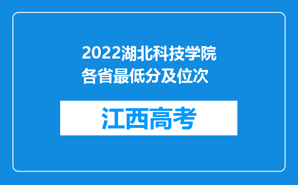 2022湖北科技学院各省最低分及位次