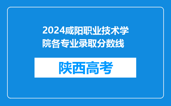 2024咸阳职业技术学院各专业录取分数线