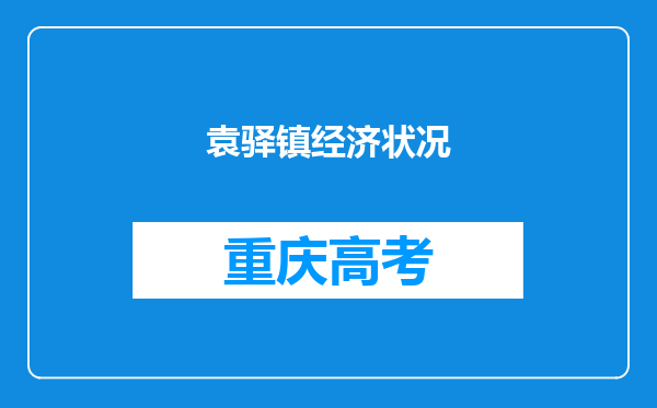 袁驿镇经济状况