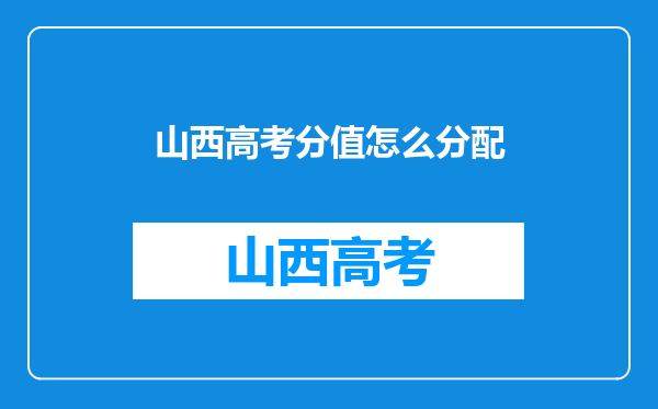 山西高考分值怎么分配