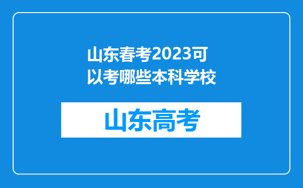 山东春考2023可以考哪些本科学校