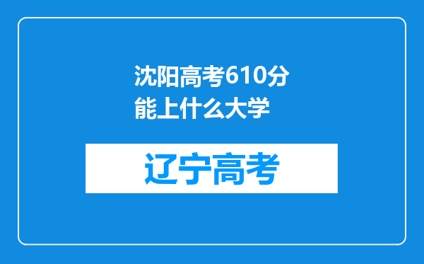 沈阳高考610分能上什么大学