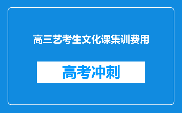 高三艺考生文化课集训费用