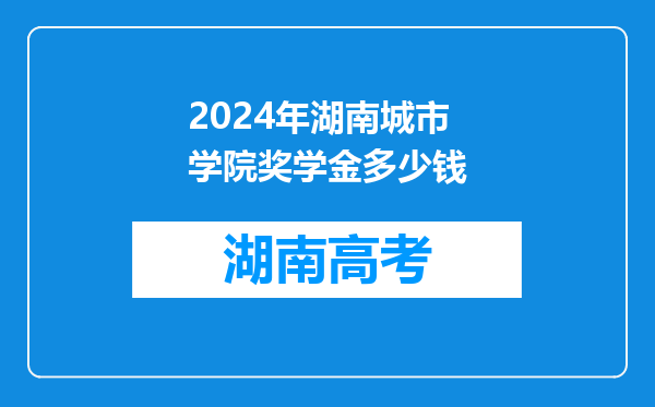 2024年湖南城市学院奖学金多少钱