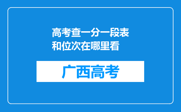 高考查一分一段表和位次在哪里看