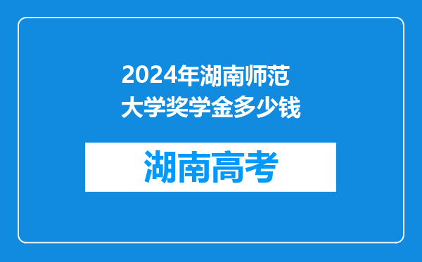 2024年湖南师范大学奖学金多少钱