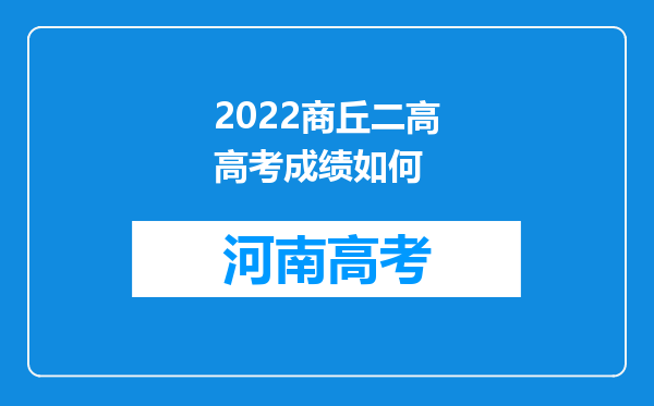 2022商丘二高高考成绩如何