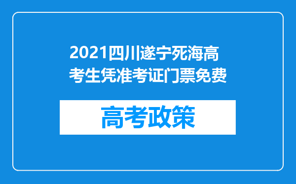 2021四川遂宁死海高考生凭准考证门票免费