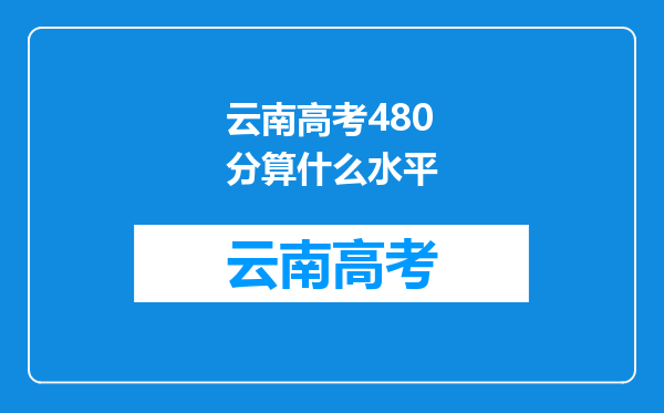 云南高考480分算什么水平