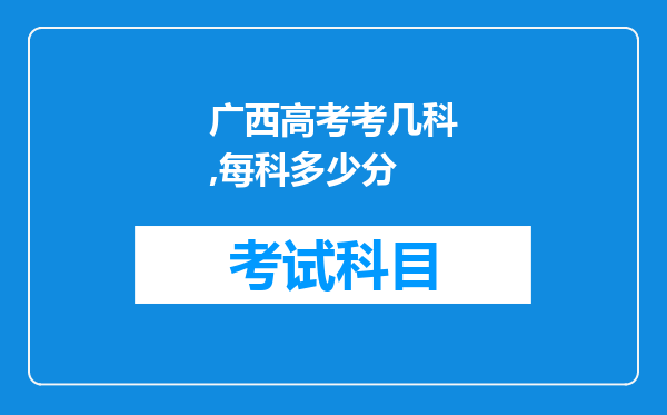 广西高考考几科,每科多少分