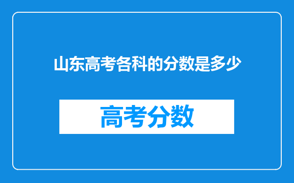 山东高考各科的分数是多少