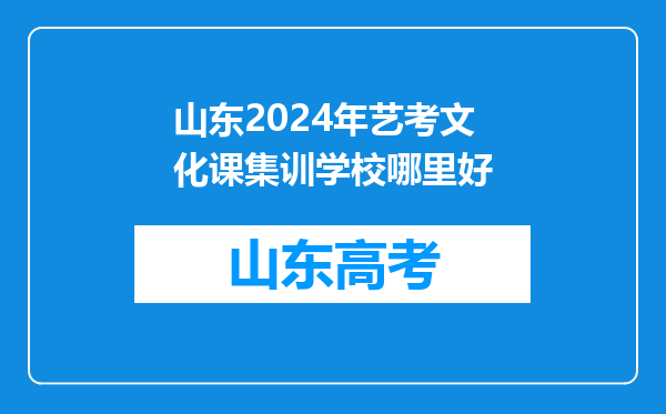 山东2024年艺考文化课集训学校哪里好