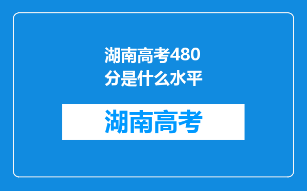 湖南高考480分是什么水平