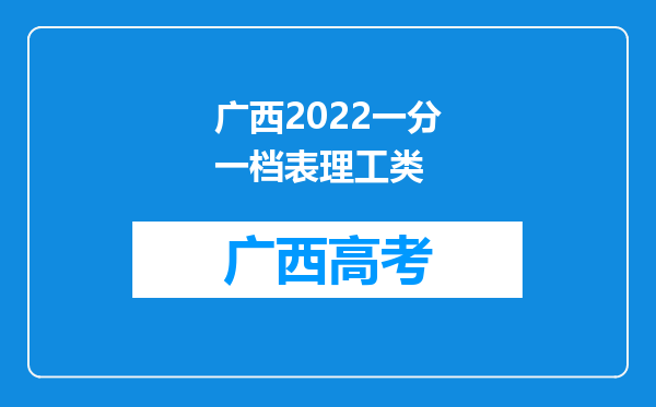 广西2022一分一档表理工类