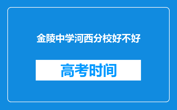 金陵中学河西分校好不好