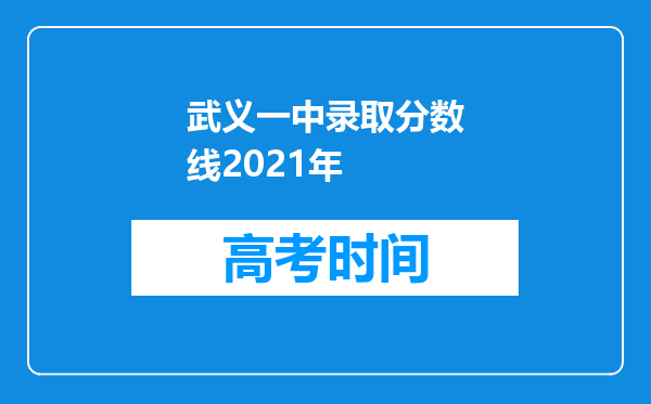 武义一中录取分数线2021年