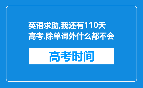 英语求助,我还有110天高考,除单词外什么都不会