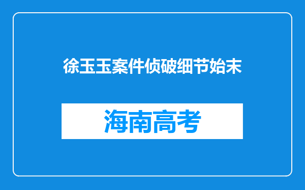 徐玉玉案件侦破细节始末