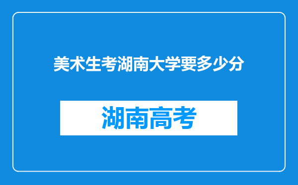 美术生考湖南大学要多少分