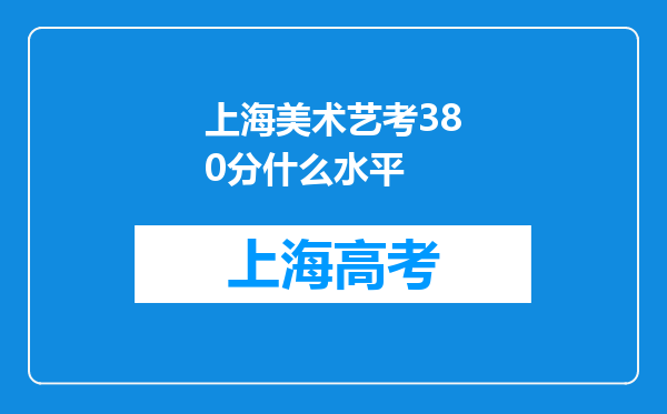 上海美术艺考380分什么水平