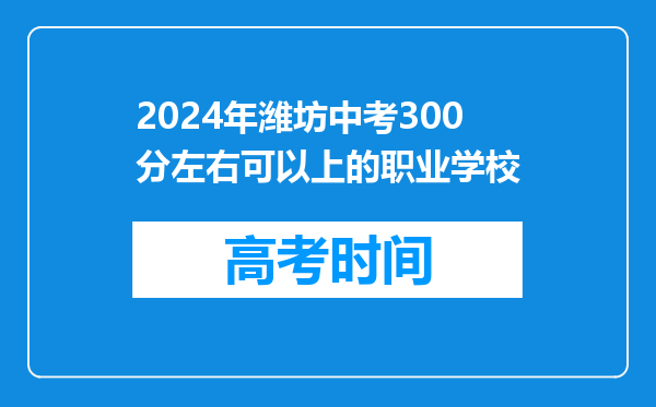 2024年潍坊中考300分左右可以上的职业学校