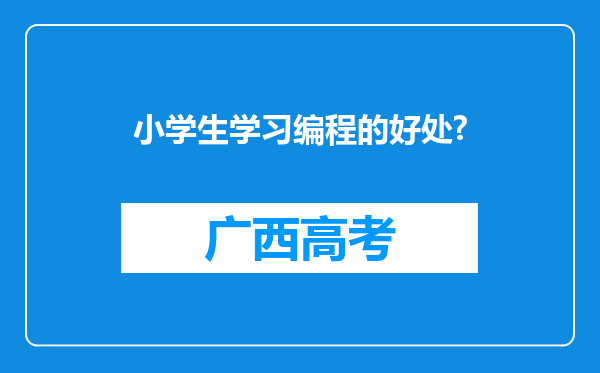 小学生学习编程的好处?