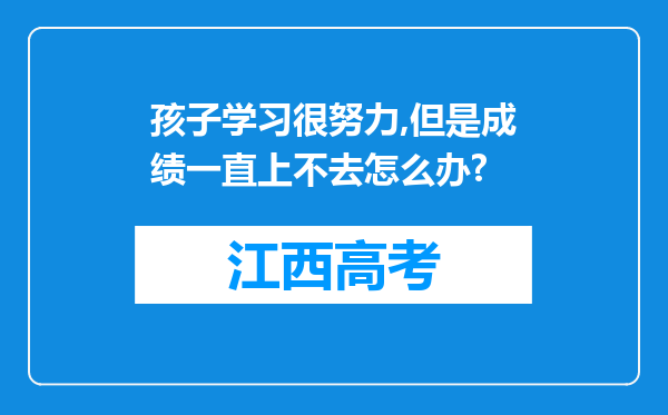 孩子学习很努力,但是成绩一直上不去怎么办?