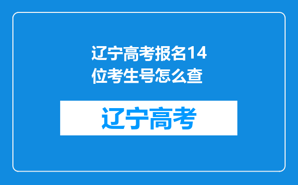 辽宁高考报名14位考生号怎么查