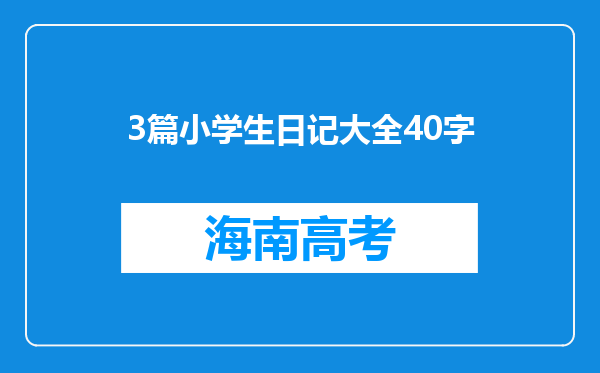 3篇小学生日记大全40字