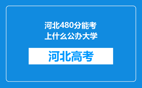 河北480分能考上什么公办大学