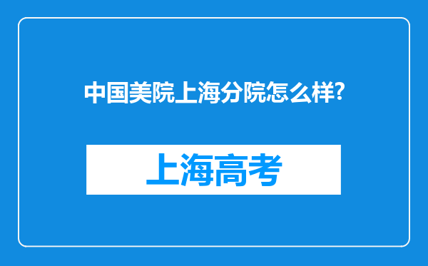 中国美院上海分院怎么样?