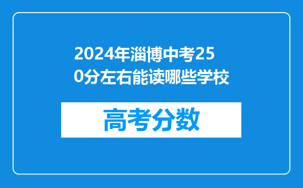 2024年淄博中考250分左右能读哪些学校