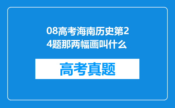 08高考海南历史第24题那两幅画叫什么