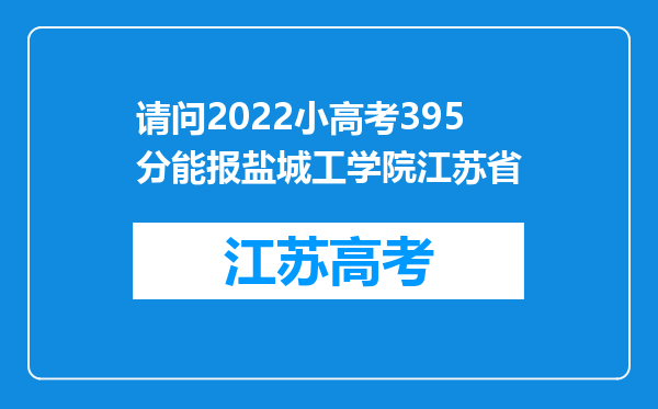 请问2022小高考395分能报盐城工学院江苏省