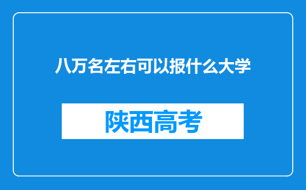 八万名左右可以报什么大学