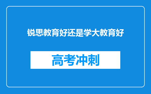 锐思教育好还是学大教育好