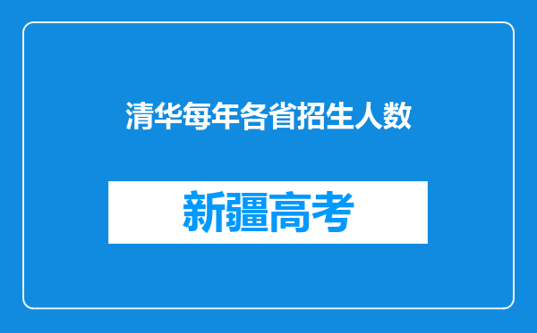 清华每年各省招生人数