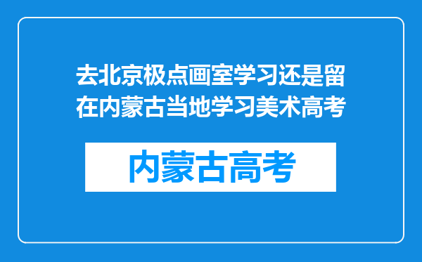 去北京极点画室学习还是留在内蒙古当地学习美术高考