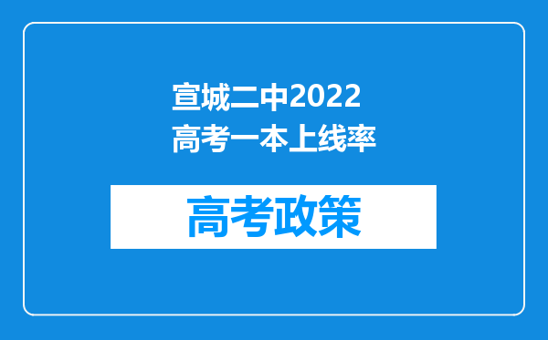 宣城二中2022高考一本上线率