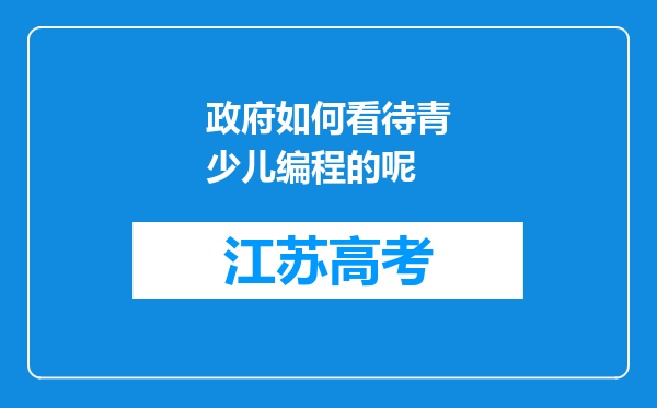 政府如何看待青少儿编程的呢