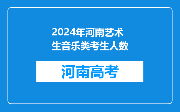 2024年河南艺术生音乐类考生人数