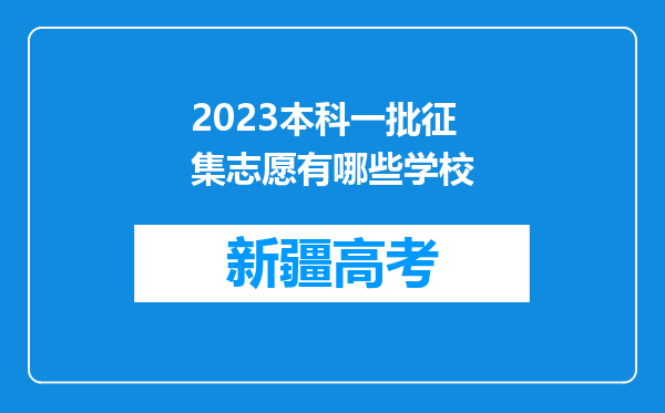 2023本科一批征集志愿有哪些学校