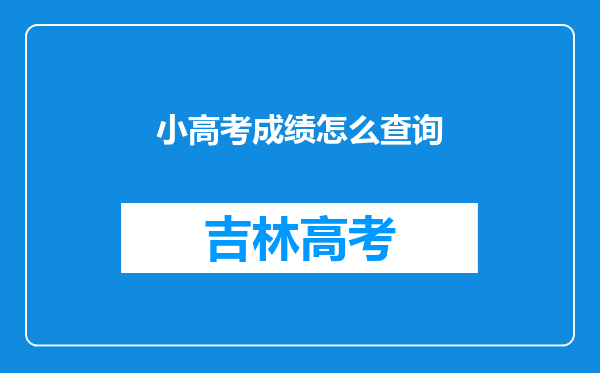 小高考成绩怎么查询