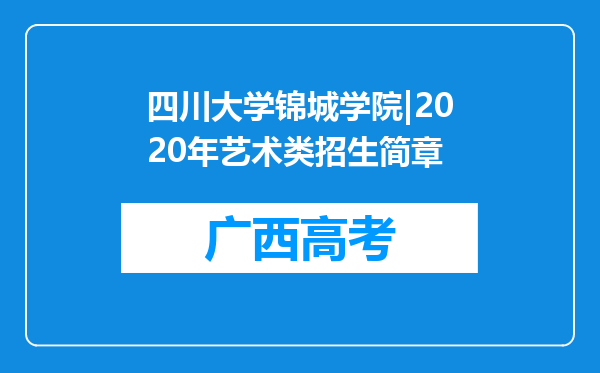 四川大学锦城学院|2020年艺术类招生简章