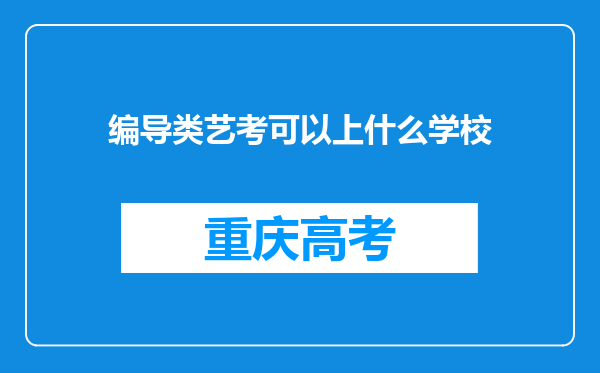 编导类艺考可以上什么学校