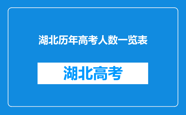 湖北历年高考人数一览表