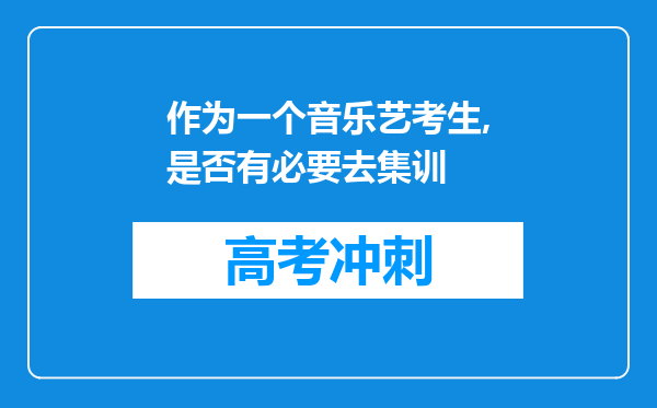 作为一个音乐艺考生,是否有必要去集训